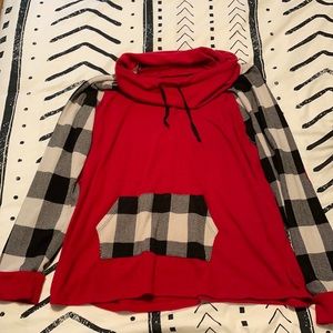 Buffalo Plaid Cowl Neck